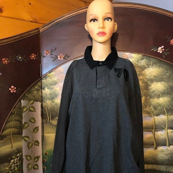 Old Navy Dk Gray Pullover Collared Shirt- XL - Picture 1 of 8